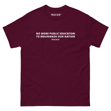 Camiseta No more public education white logo